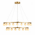 Charger l'image dans la visionneuse de la galerie, Orlienne Double Ring Alabaster Chandelier
