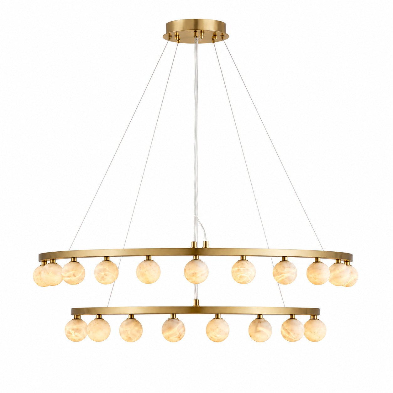 Orlienne Double Ring Alabaster Chandelier