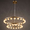 Charger l'image dans la visionneuse de la galerie, Orlienne Double Ring Alabaster Chandelier
