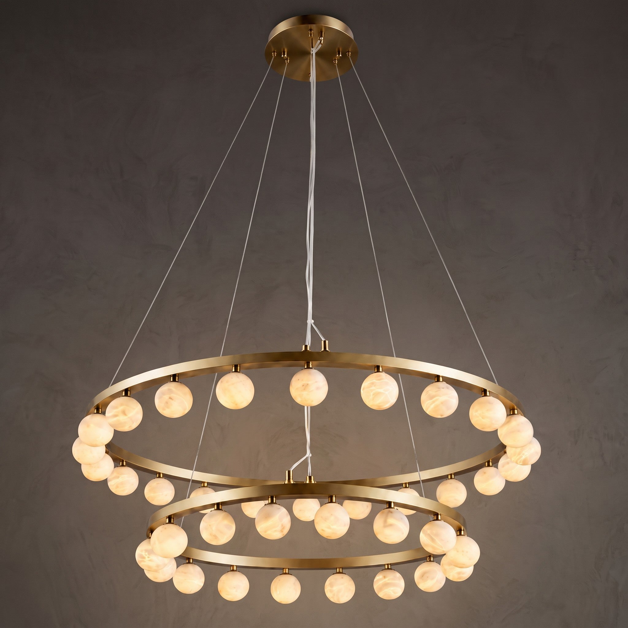 Orlienne Double Ring Alabaster Chandelier