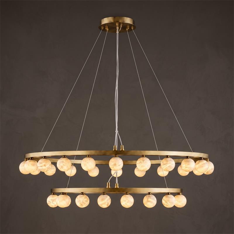 Orlienne Double Ring Alabaster Chandelier