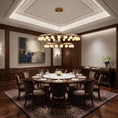 Charger l'image dans la visionneuse de la galerie, Orlienne Double Ring Alabaster Chandelier
