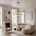 Charger l'image dans la visionneuse de la galerie, Orlienne Double Ring Alabaster Chandelier
