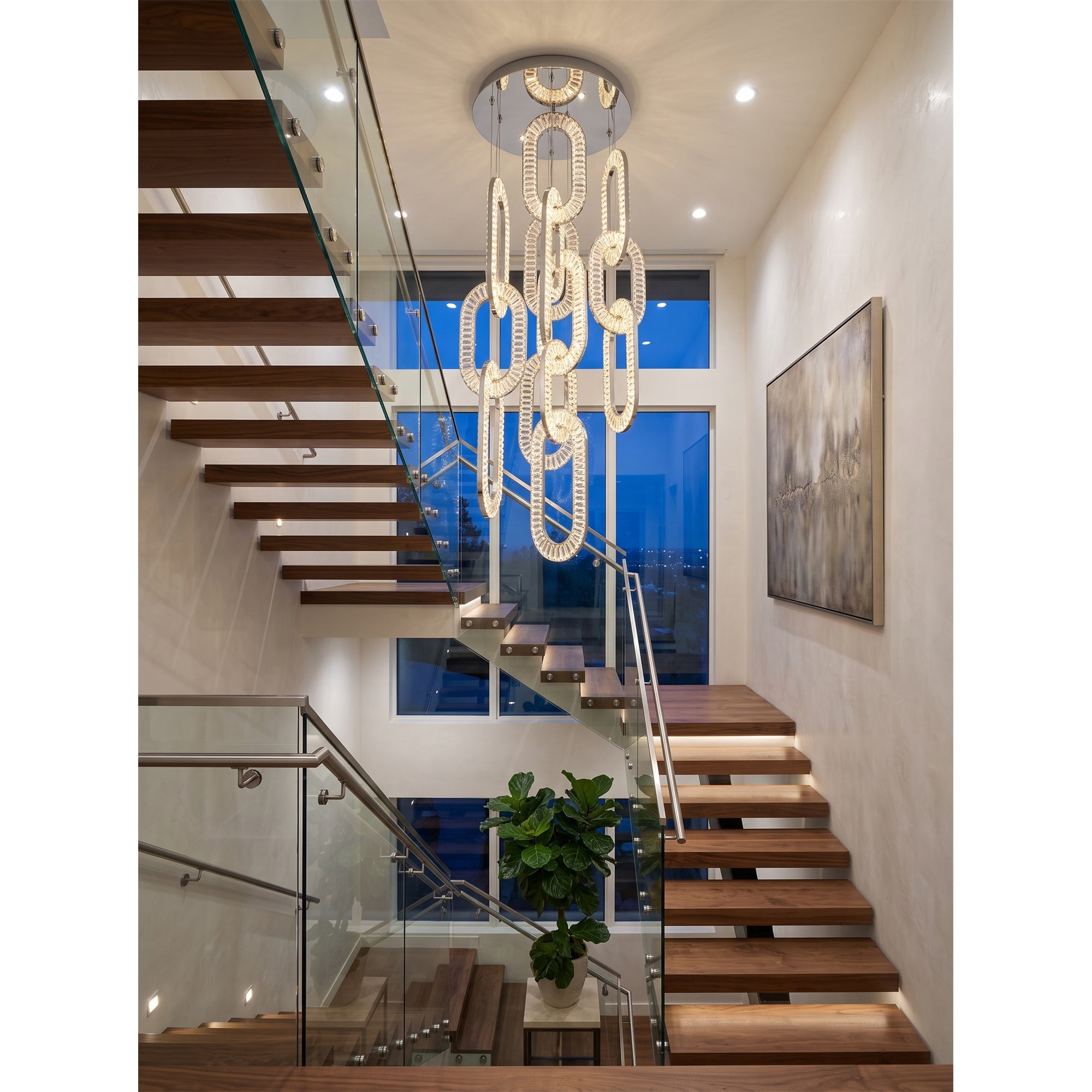 Padma Crystal Hoop Chandelier