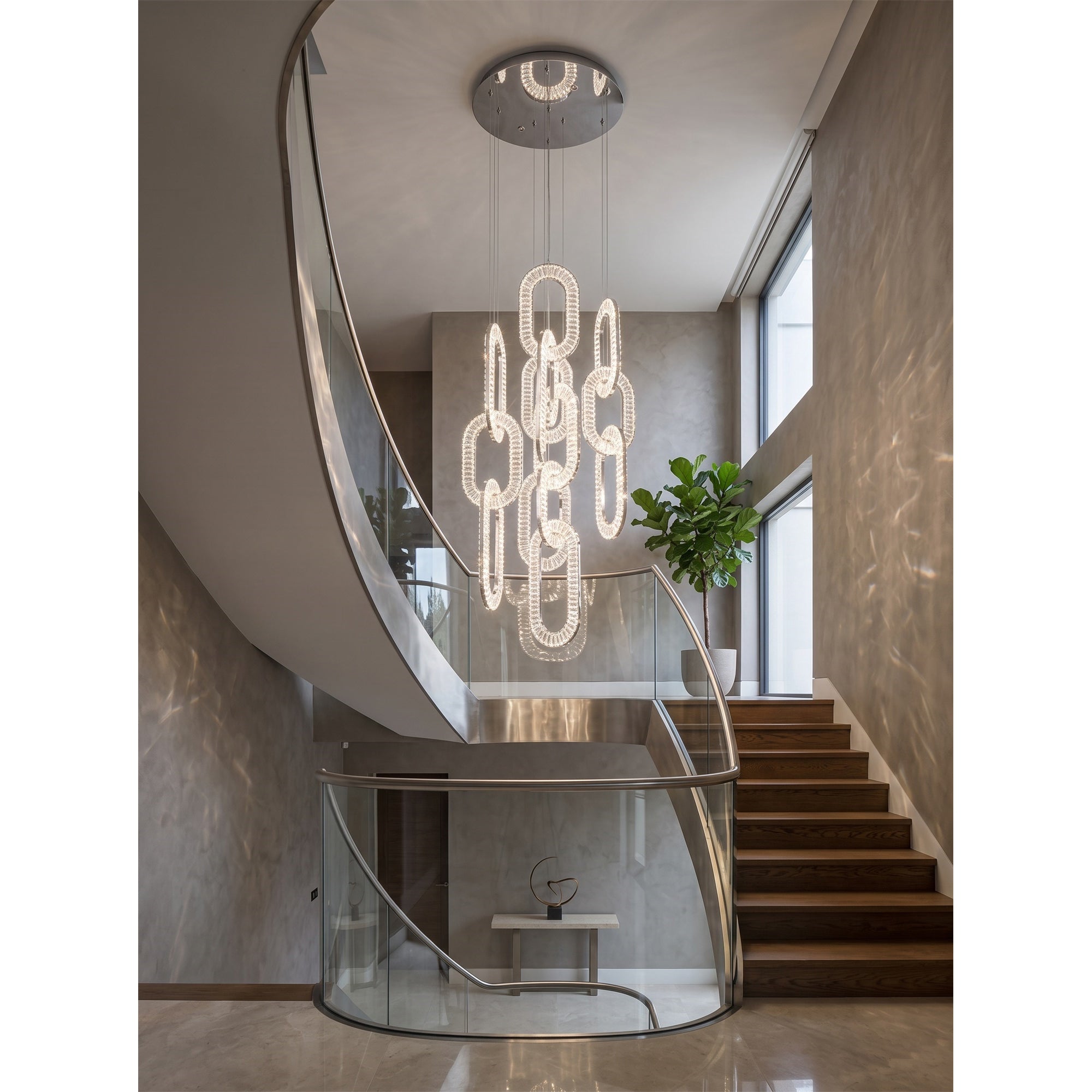 Padma Crystal Hoop Chandelier