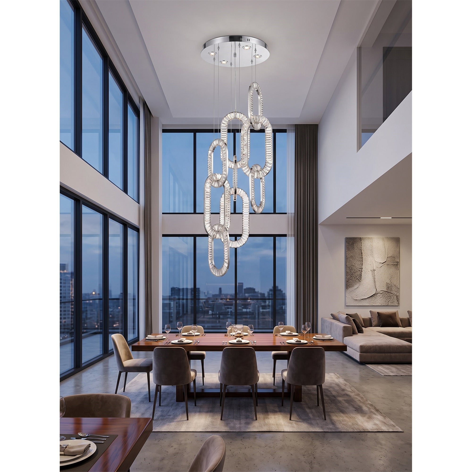 Padma Crystal Hoop Chandelier