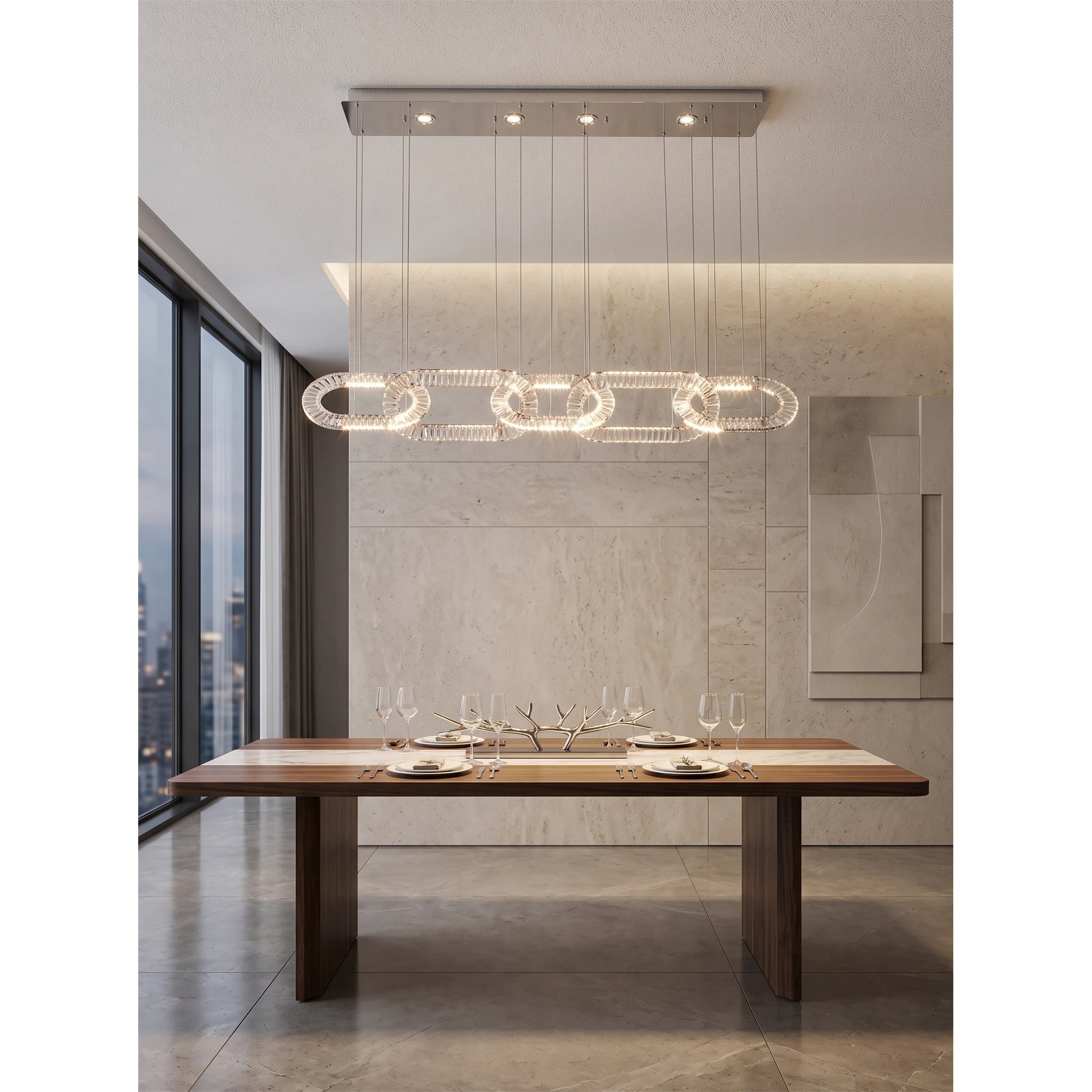 Padma Crystal Hoop Chandelier