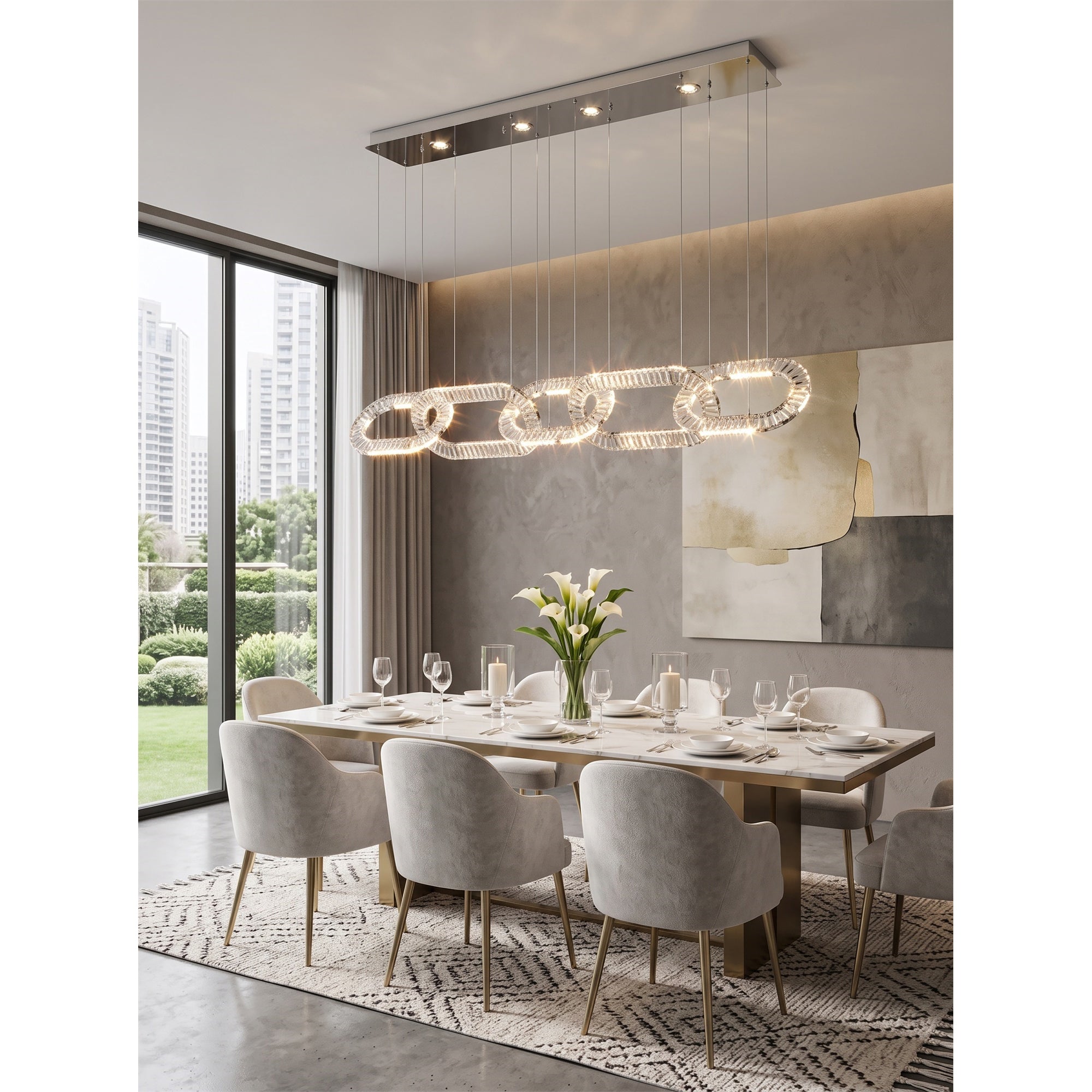 Padma Crystal Hoop Chandelier