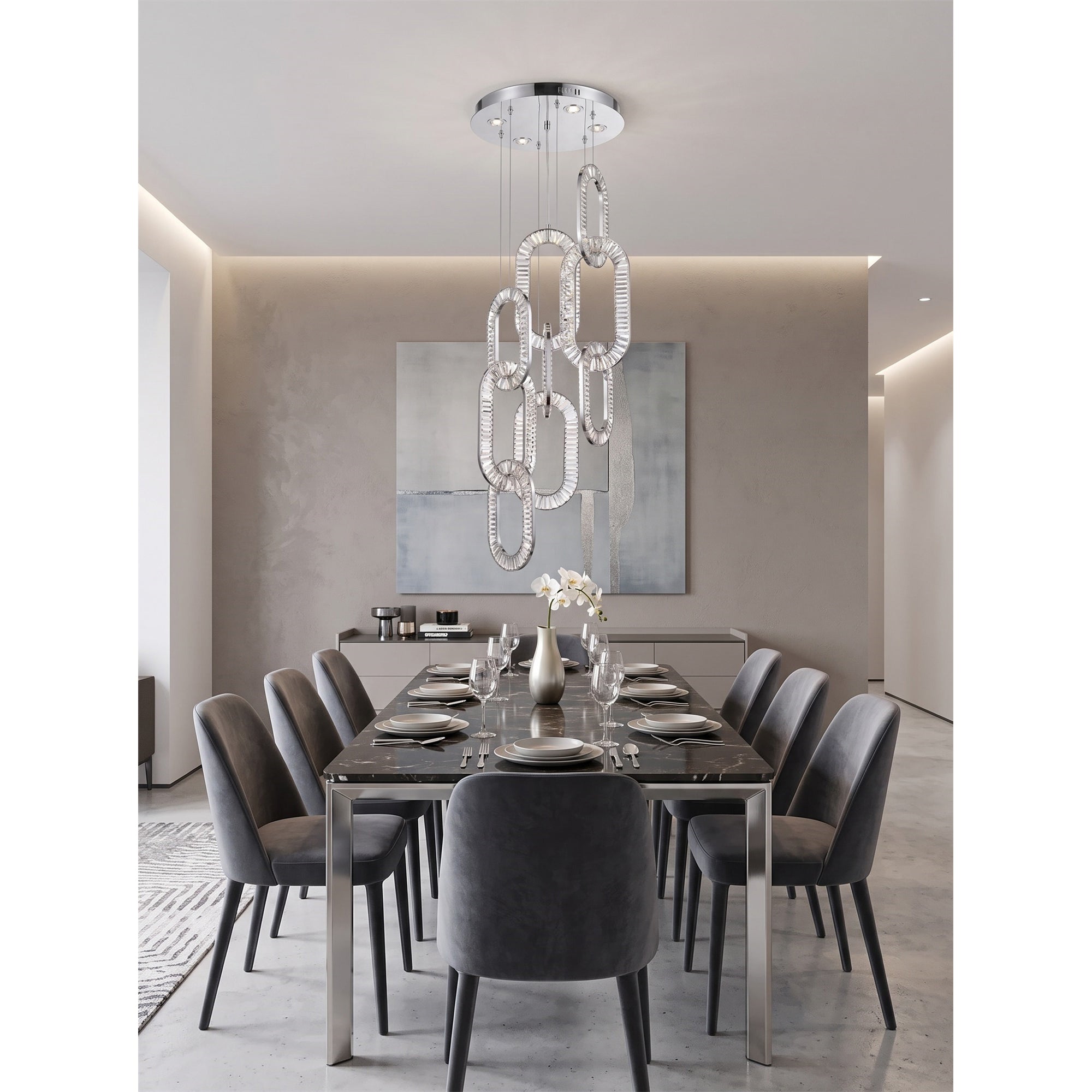 Padma Crystal Hoop Chandelier