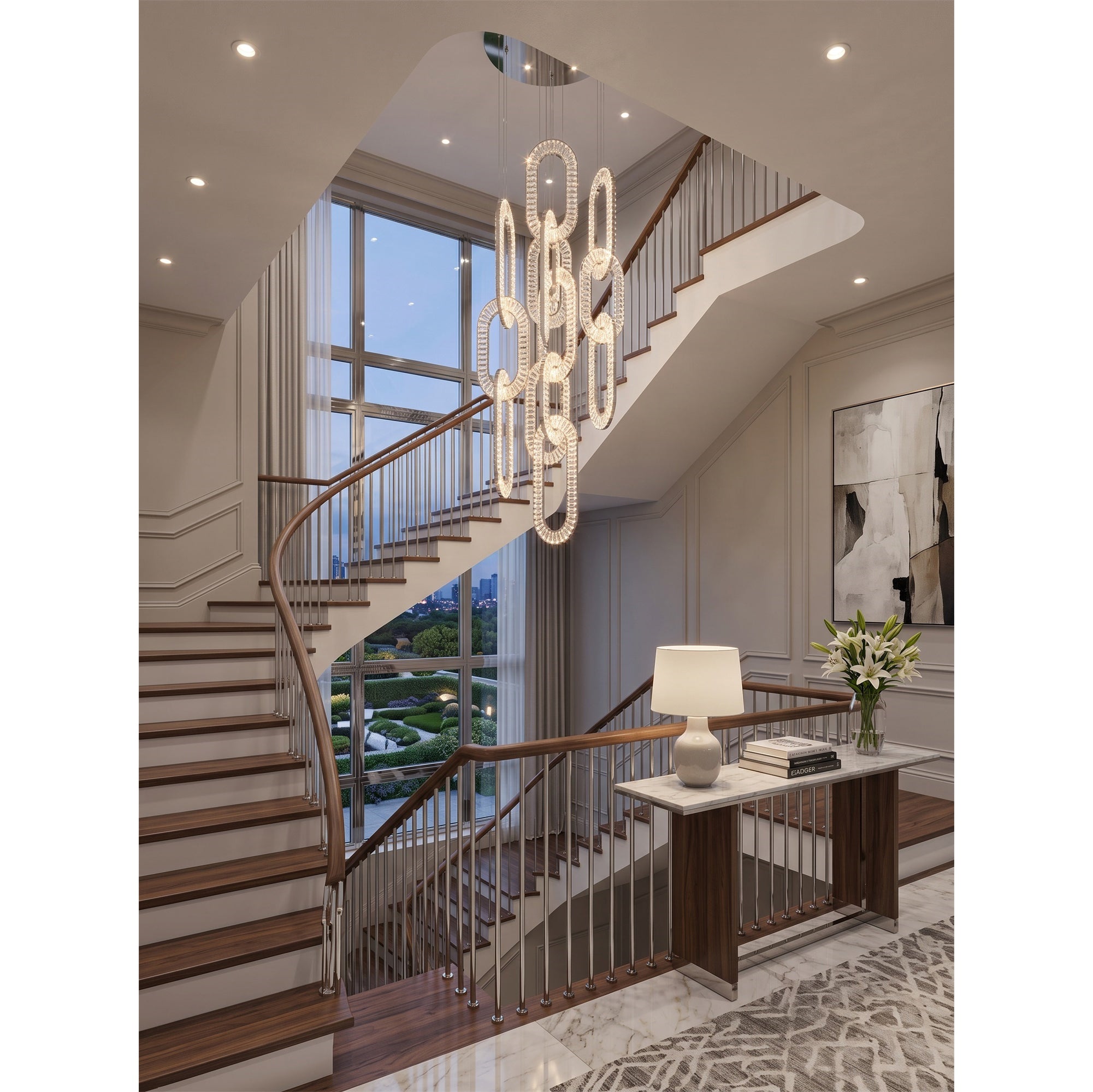 Padma Crystal Hoop Chandelier