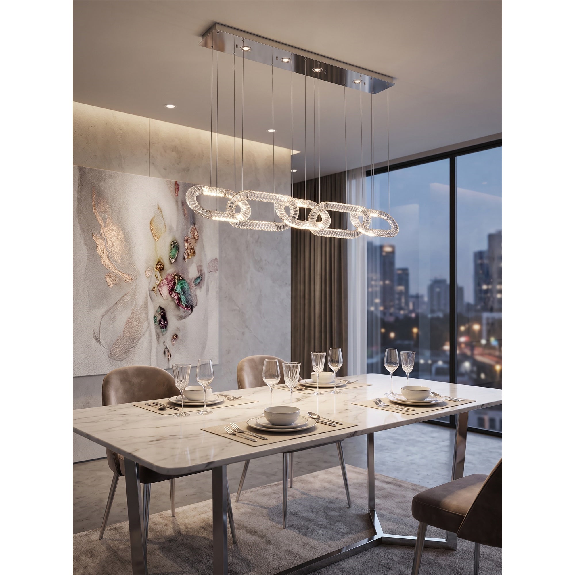 Padma Crystal Hoop Chandelier