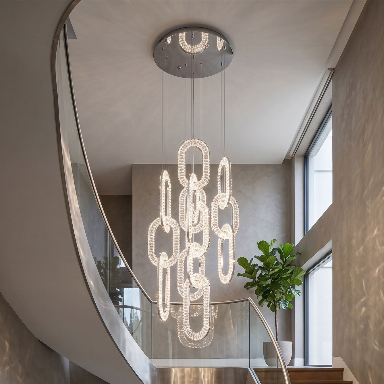 Padma Crystal Hoop Chandelier