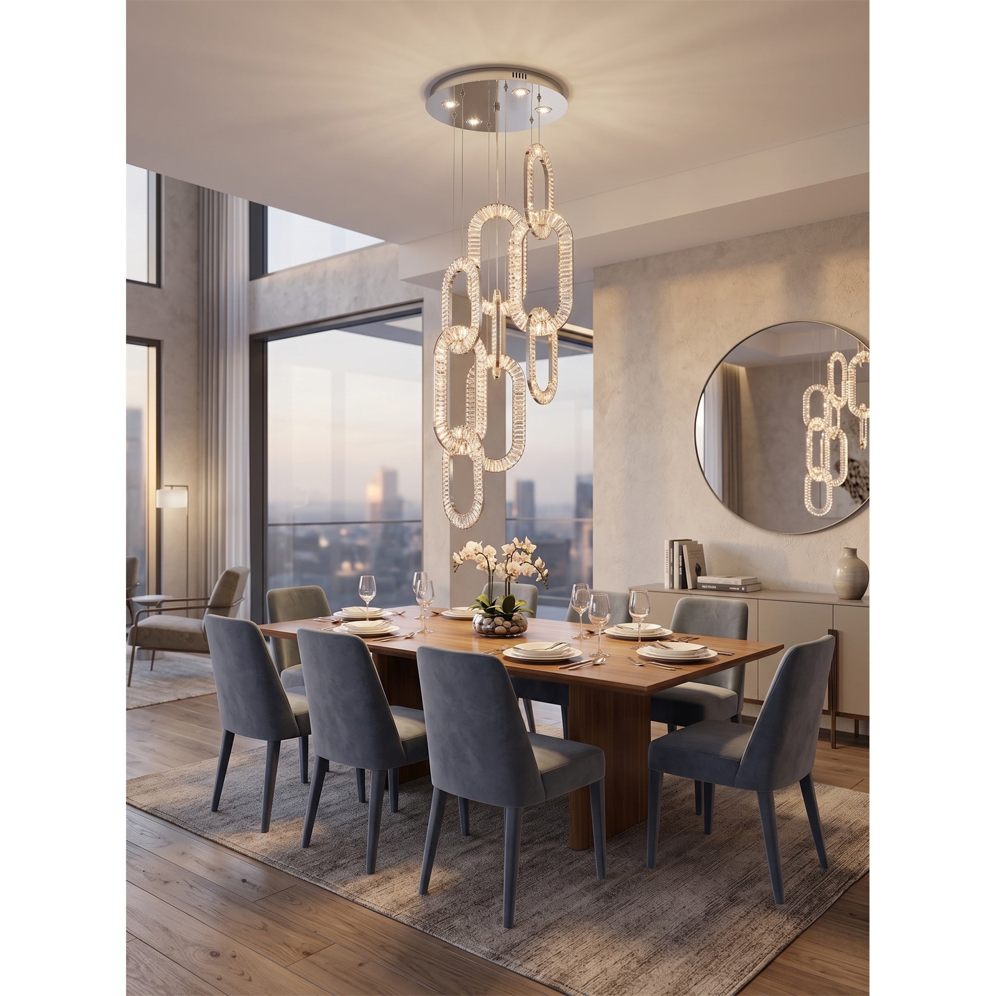 Padma Crystal Hoop Chandelier