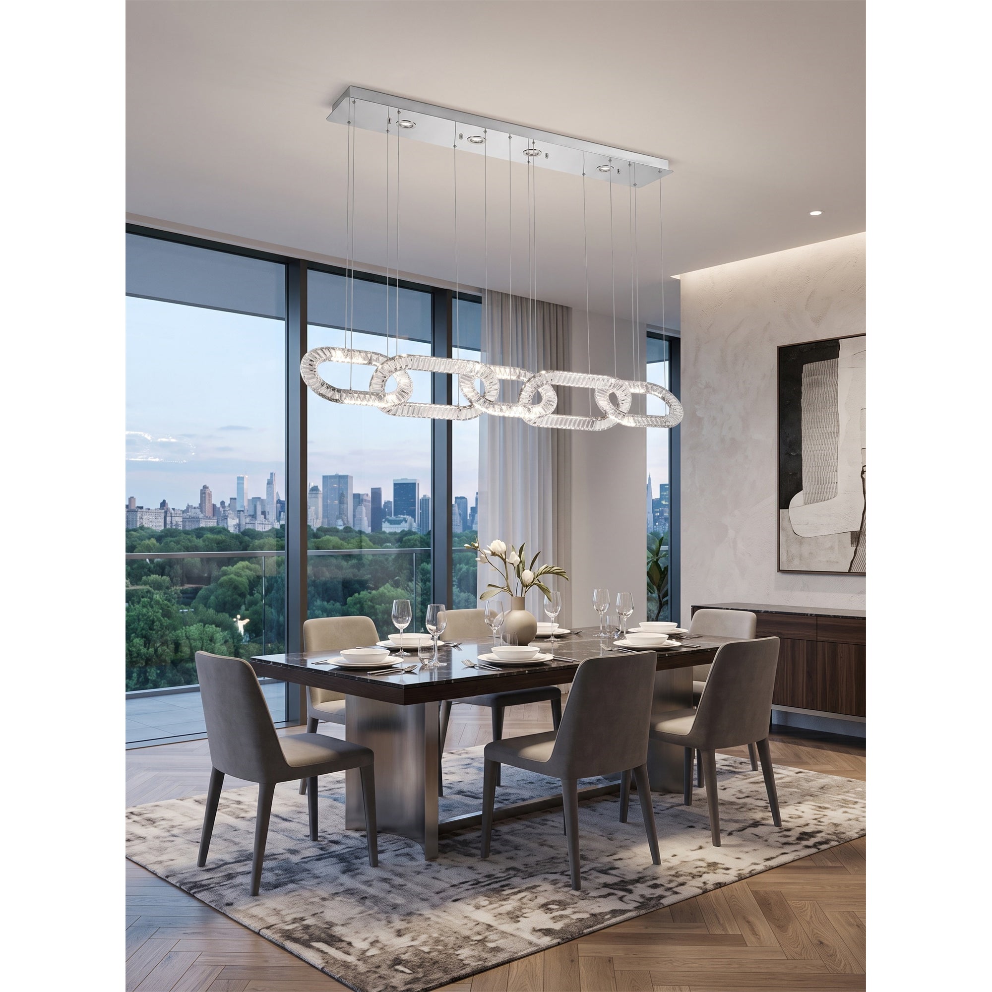 Padma Crystal Hoop Chandelier
