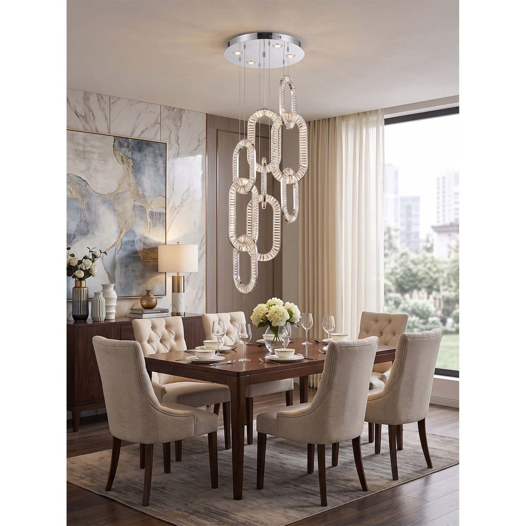 Padma Crystal Hoop Chandelier