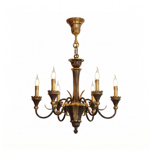 Lampadario a due toni in ottone Palmier