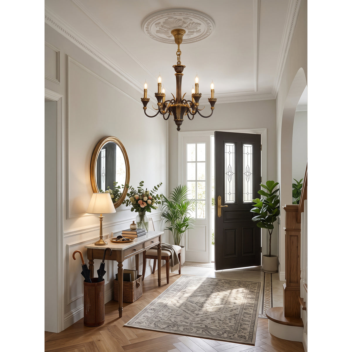 Palmier Two-Tone Brass Chandelier
