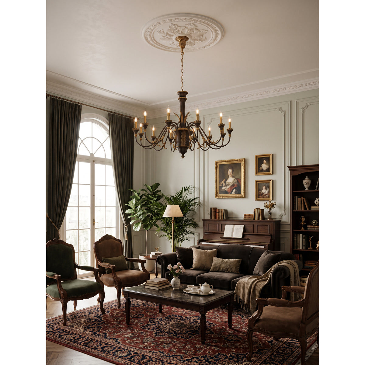 Palmier Two-Tone Brass Chandelier