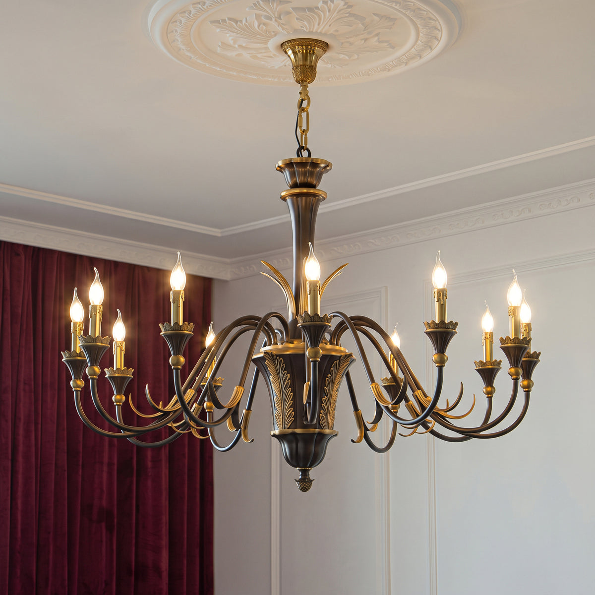 Palmier Two-Tone Brass Chandelier