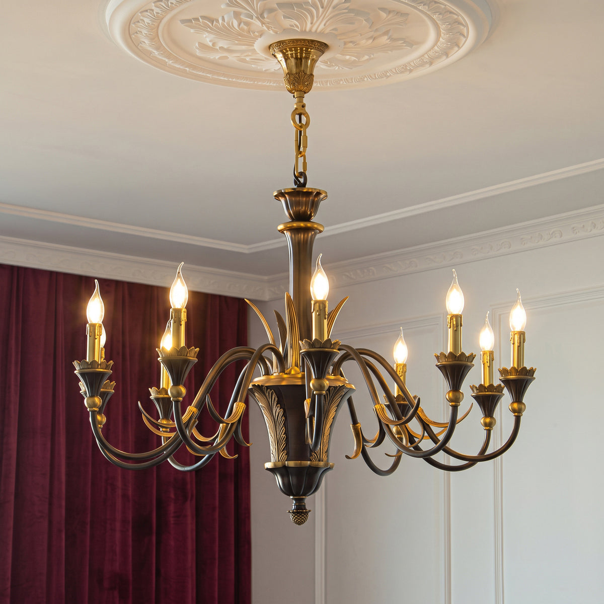Palmier Two-Tone Brass Chandelier