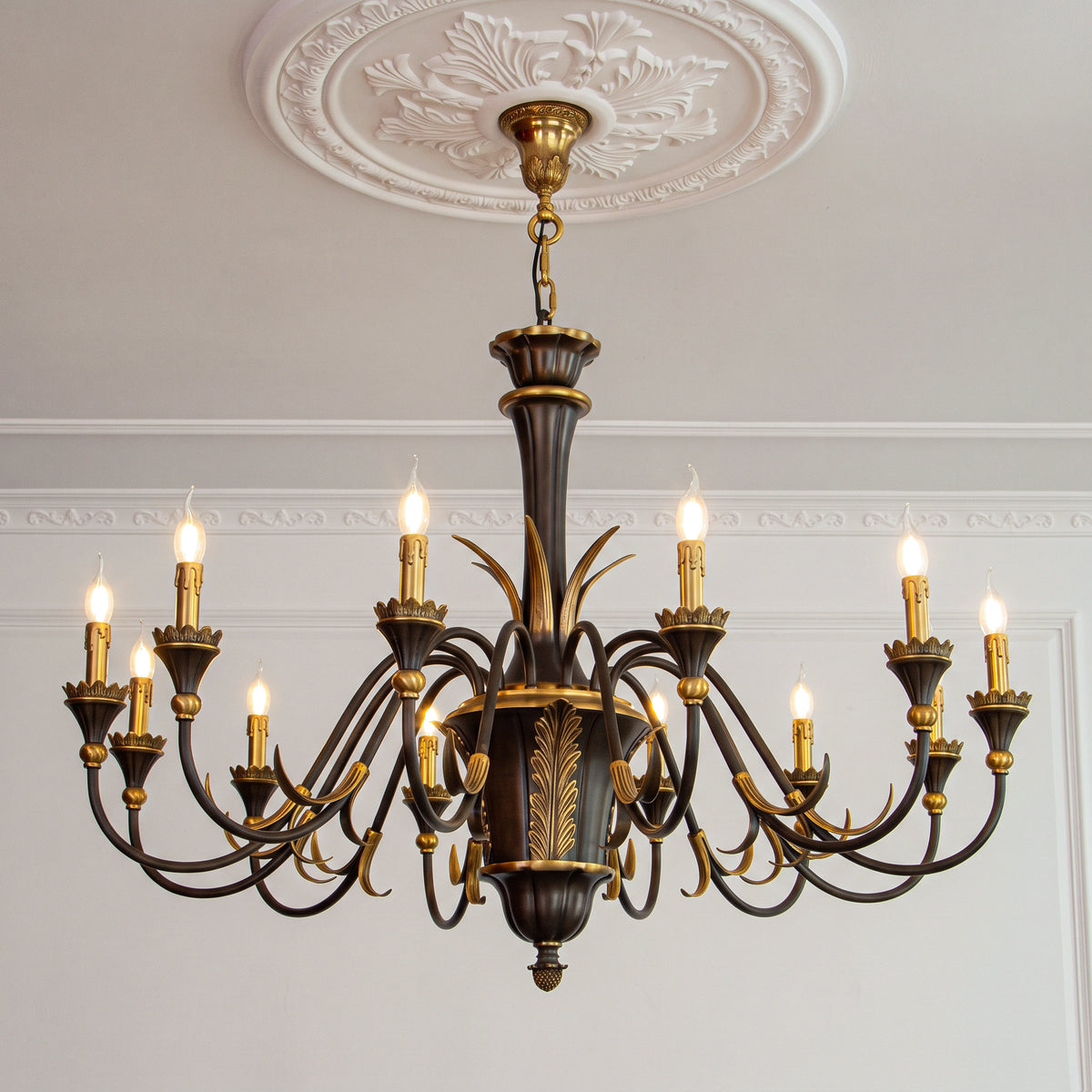 Palmier Two-Tone Brass Chandelier