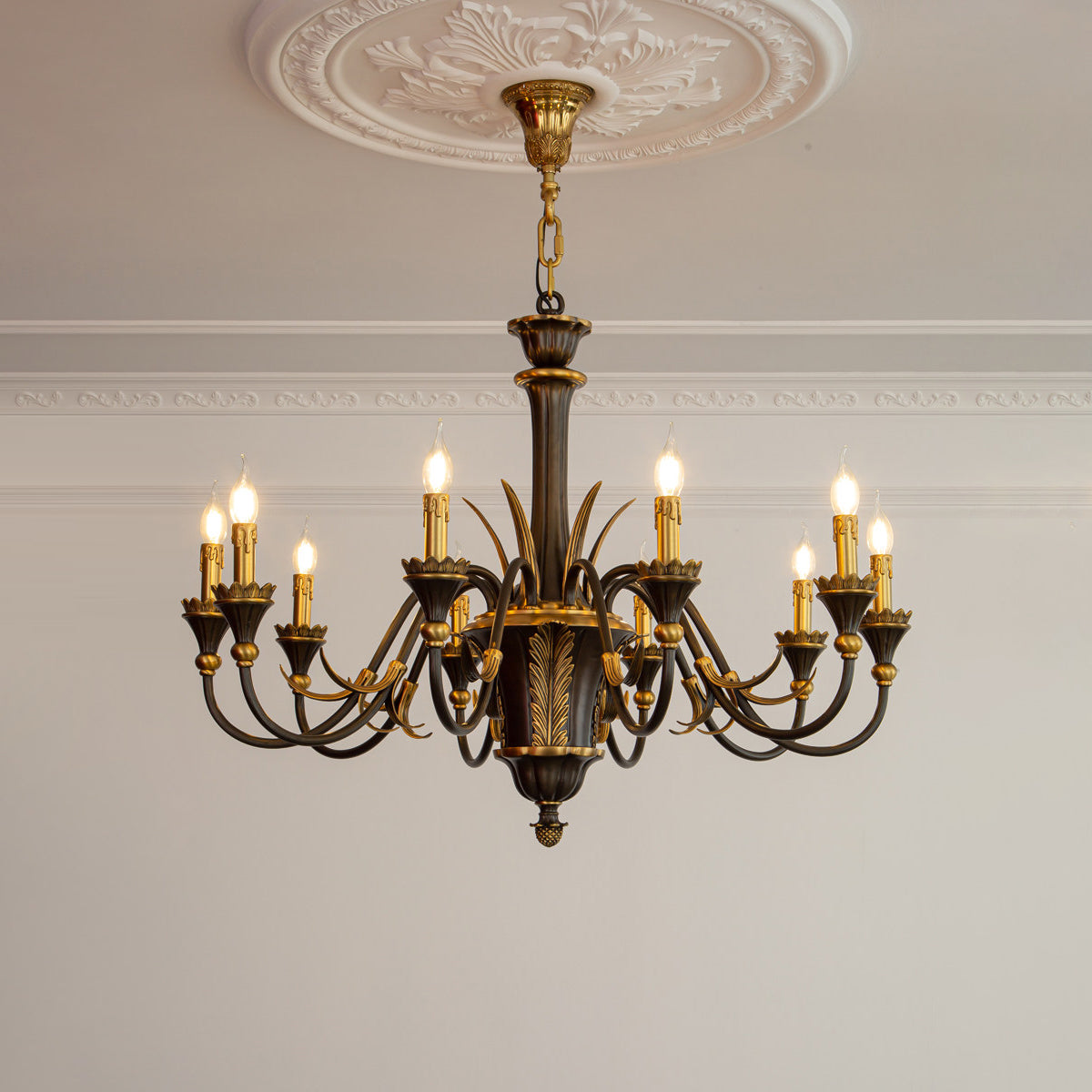 Palmier Two-Tone Brass Chandelier