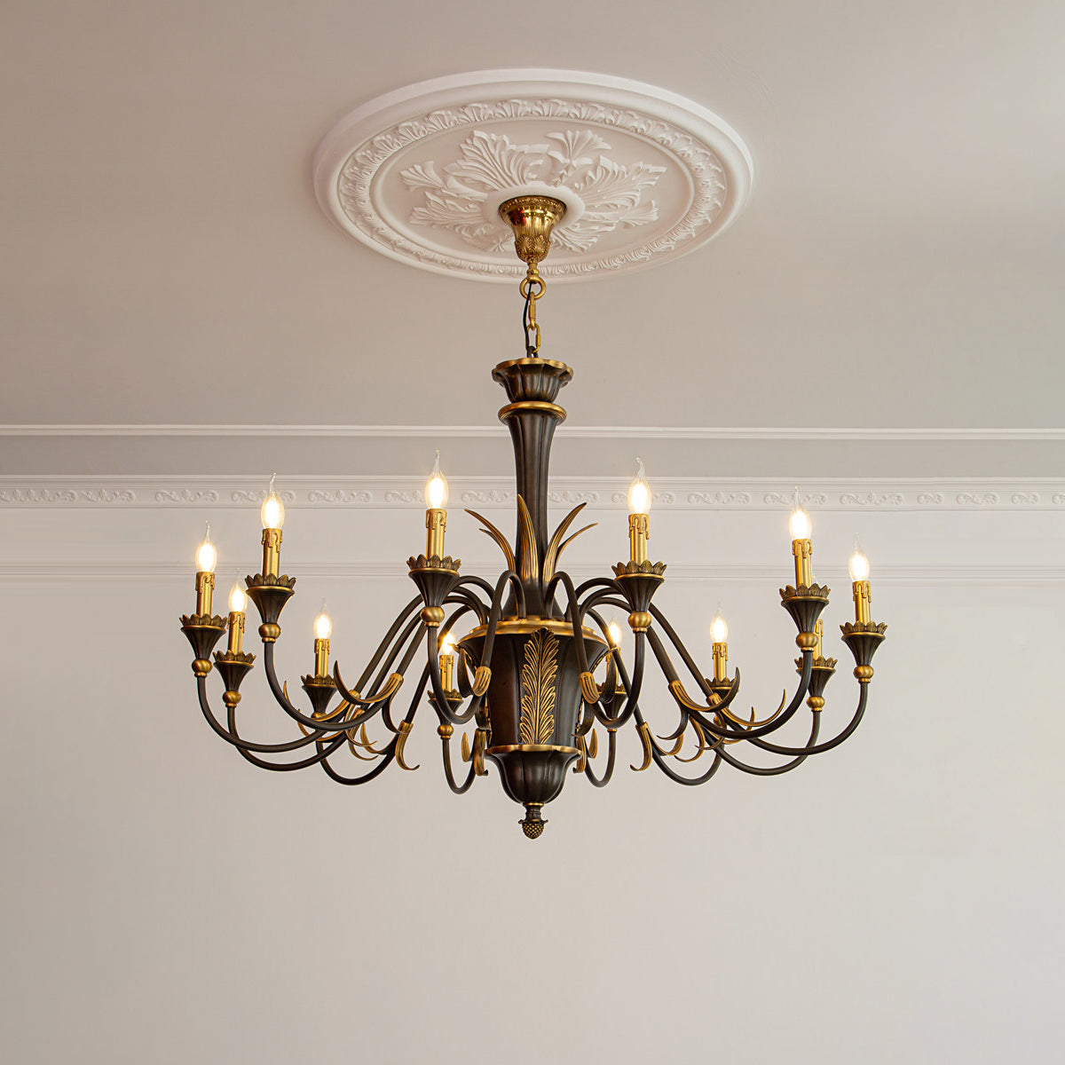 Palmier Two-Tone Brass Chandelier