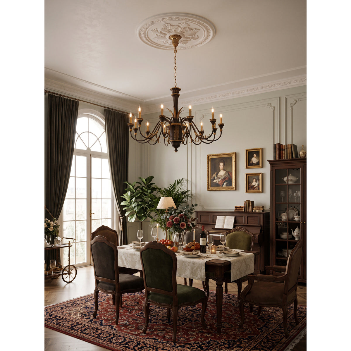 Palmier Two-Tone Brass Chandelier