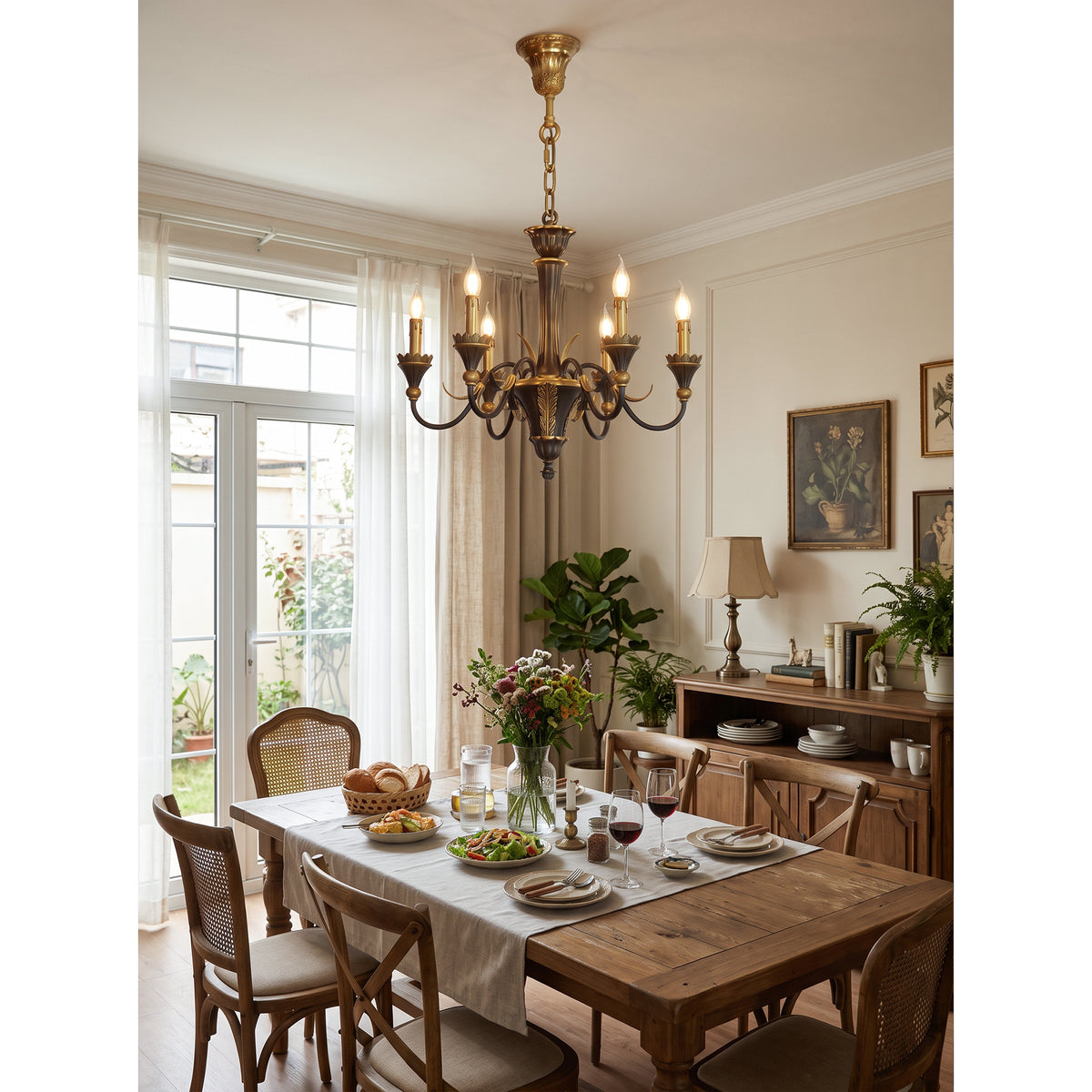 Palmier Two-Tone Brass Chandelier