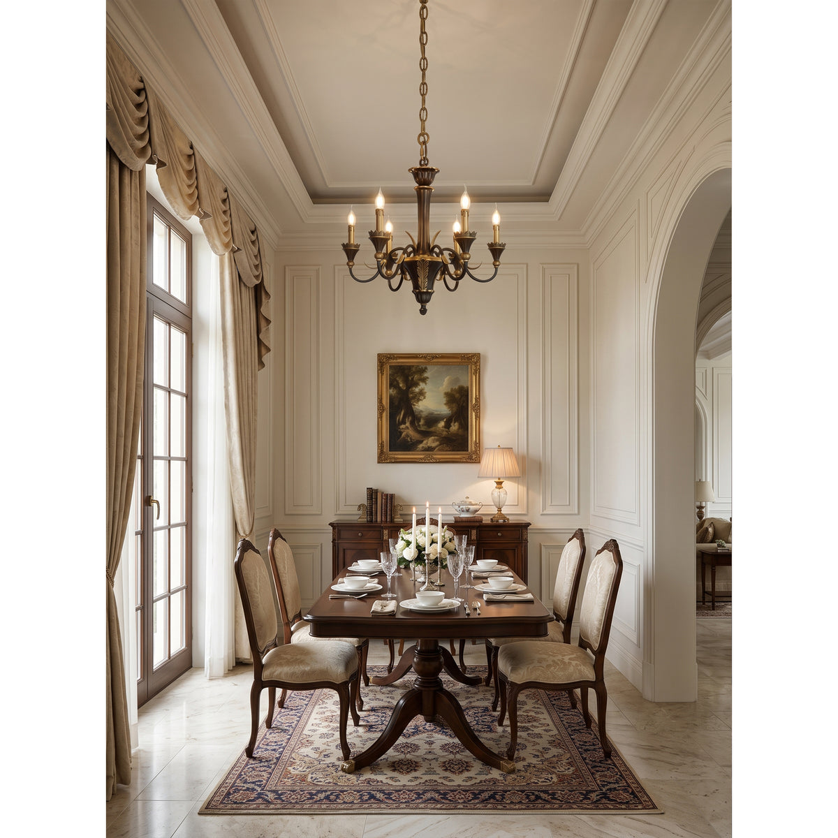 Palmier Two-Tone Brass Chandelier