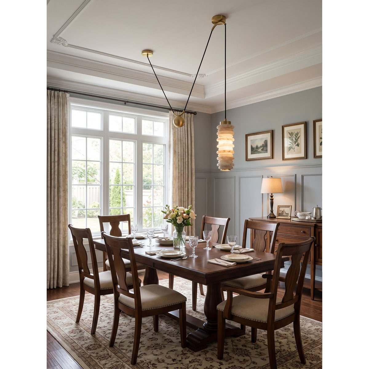 Hanglamp Payson Albast met tegengewicht