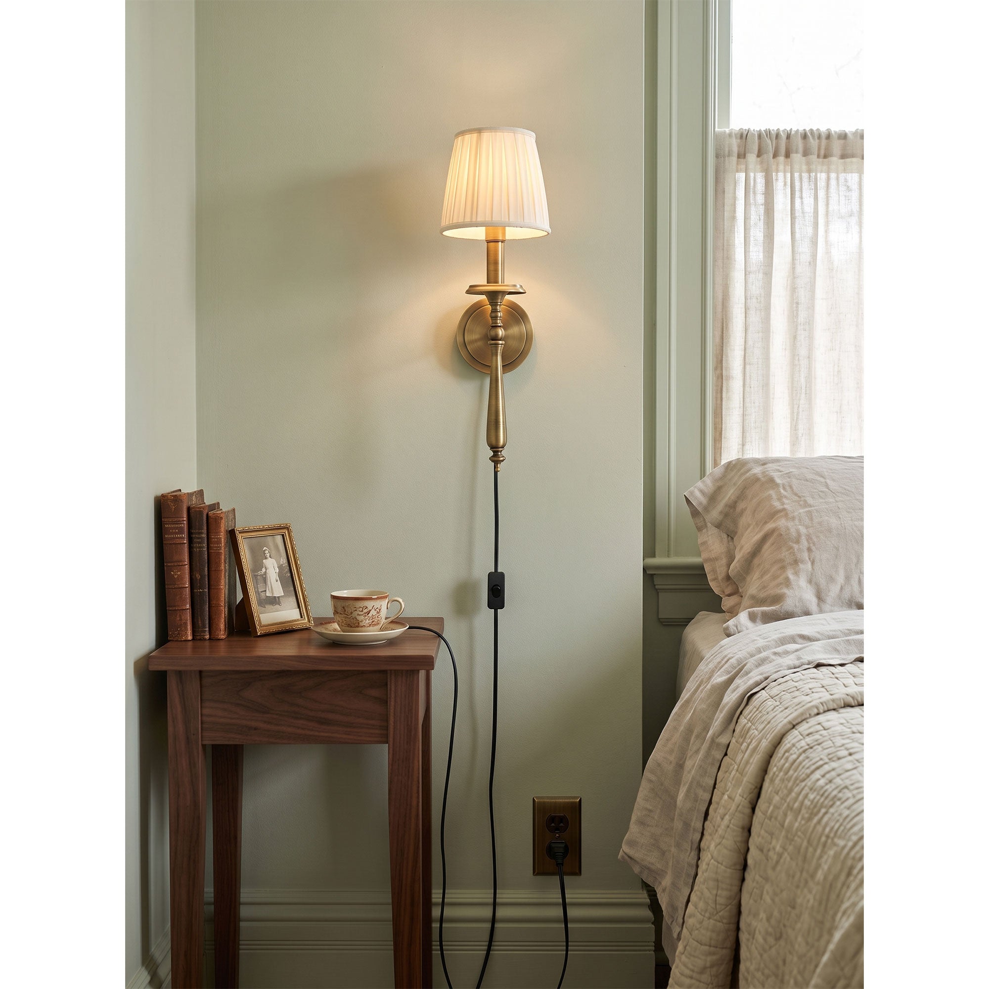Payson Brass Plug-in Wall Sconce