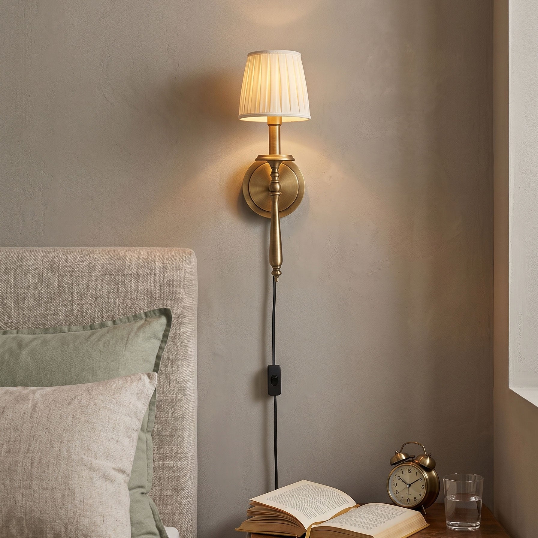 Payson Brass Plug-in Wall Sconce