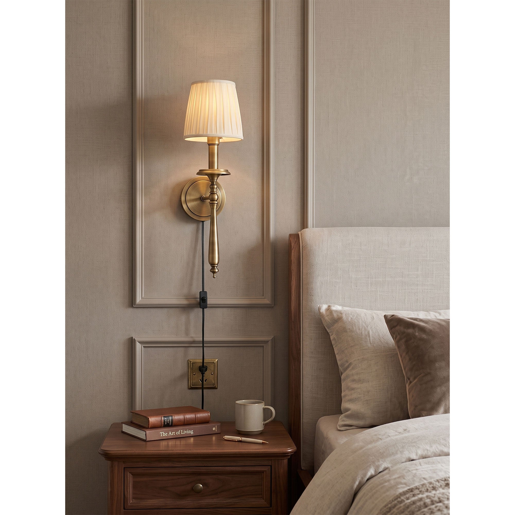 Payson Brass Plug-in Wall Sconce