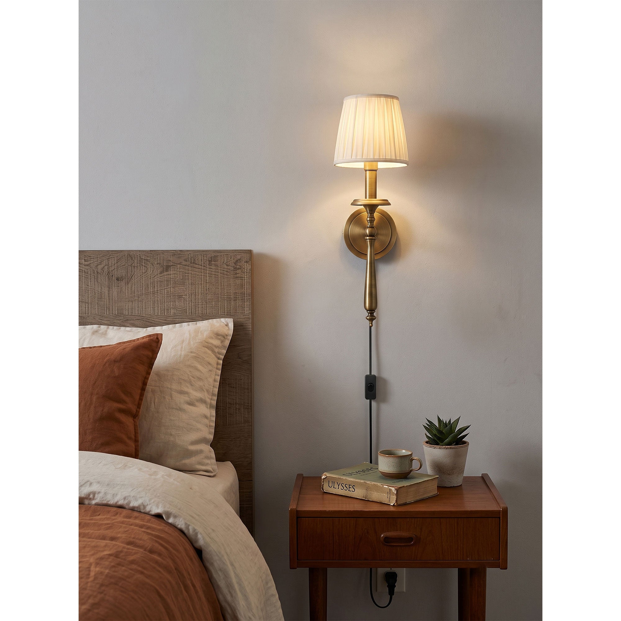 Payson Brass Plug-in Wall Sconce