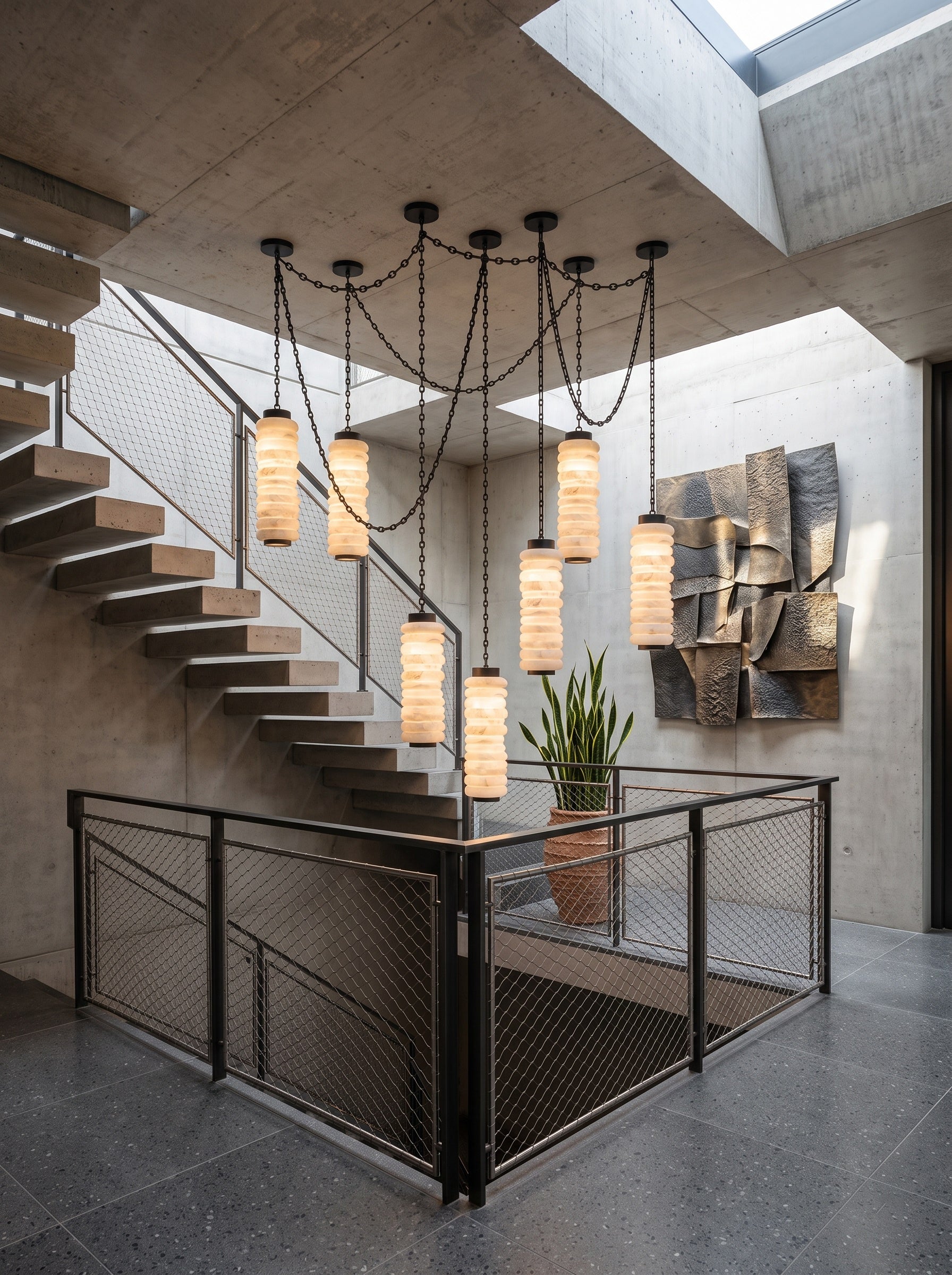 Payson Chain Alabaster Chandelier