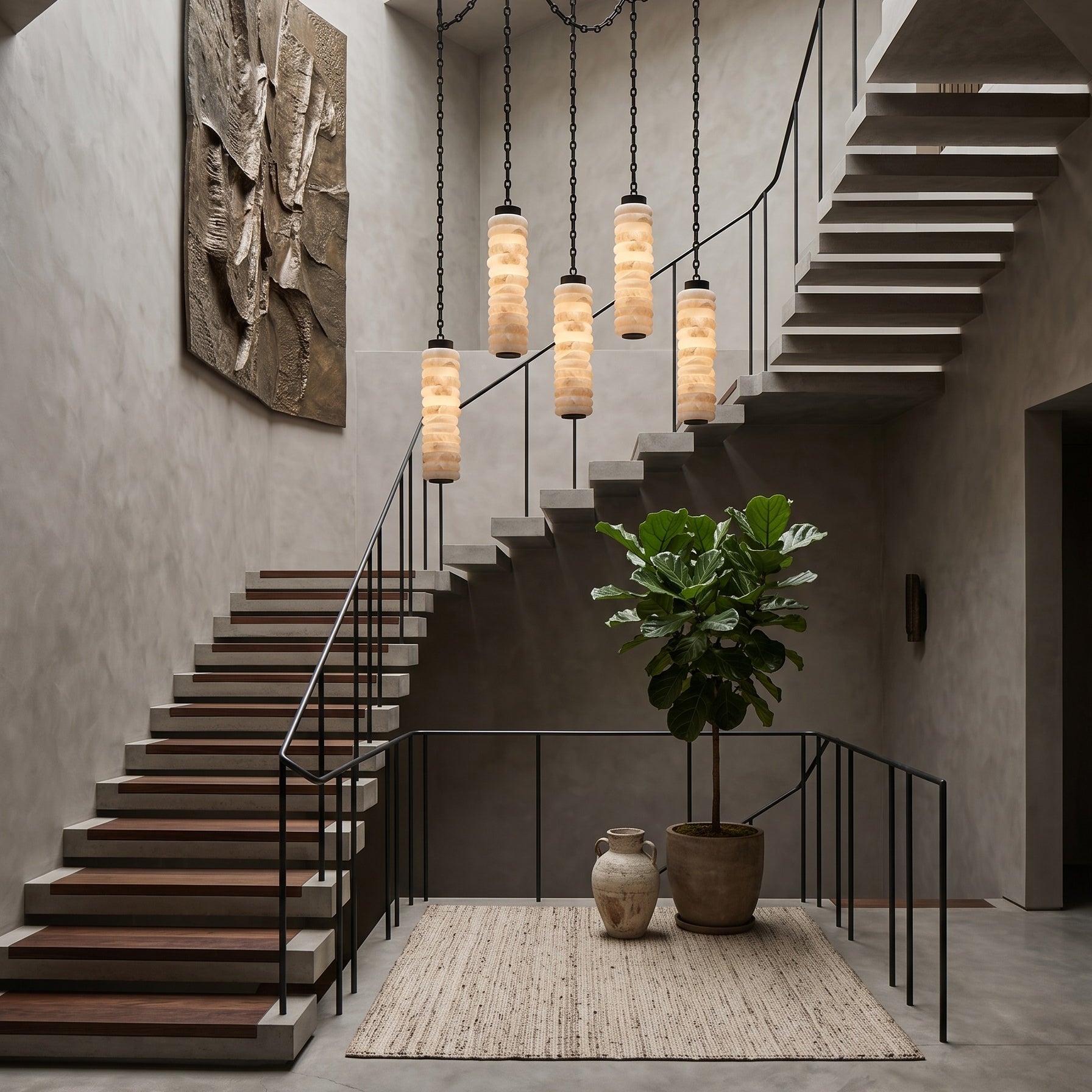 Payson Chain Alabaster Chandelier
