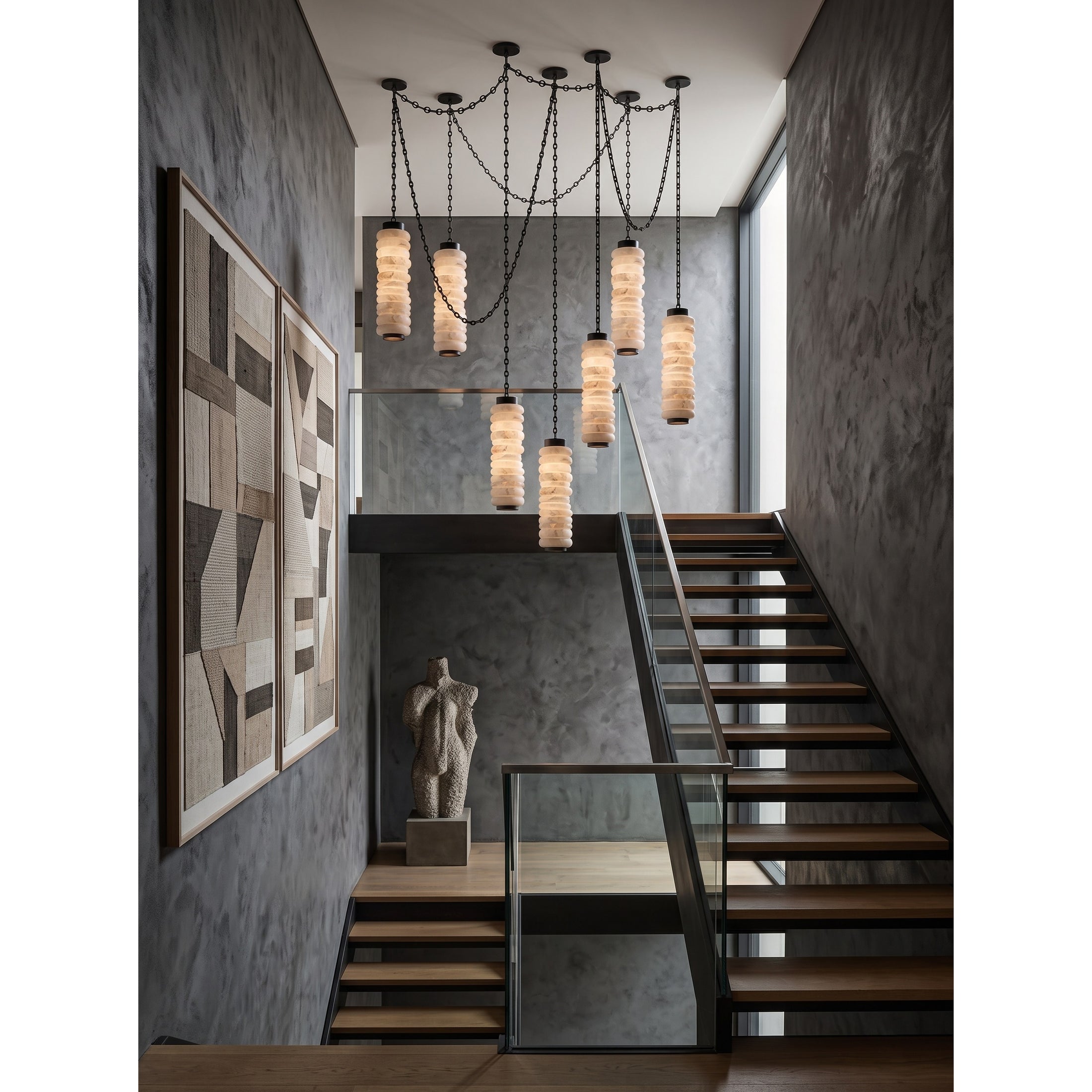 Payson Chain Alabaster Chandelier
