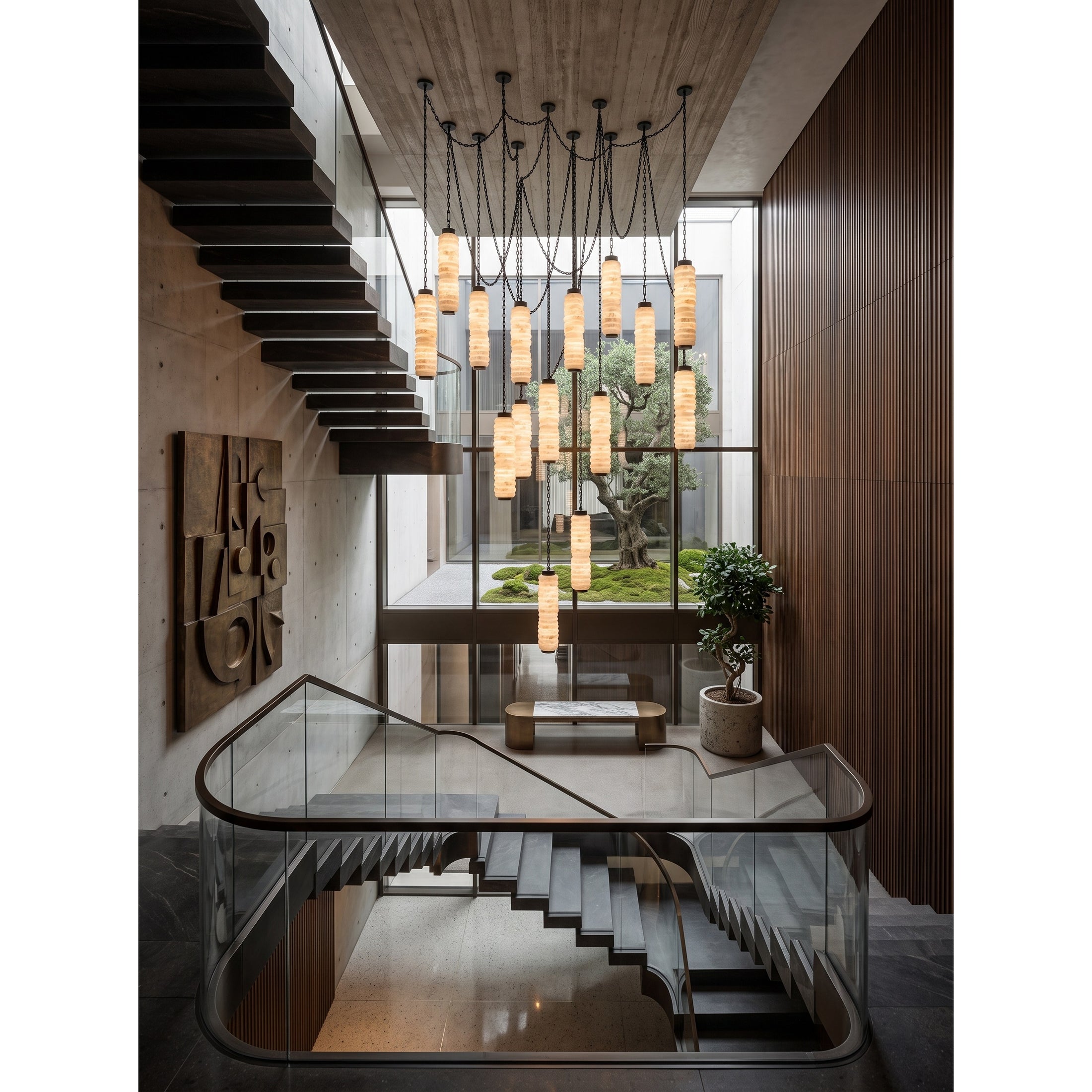 Payson Chain Alabaster Chandelier
