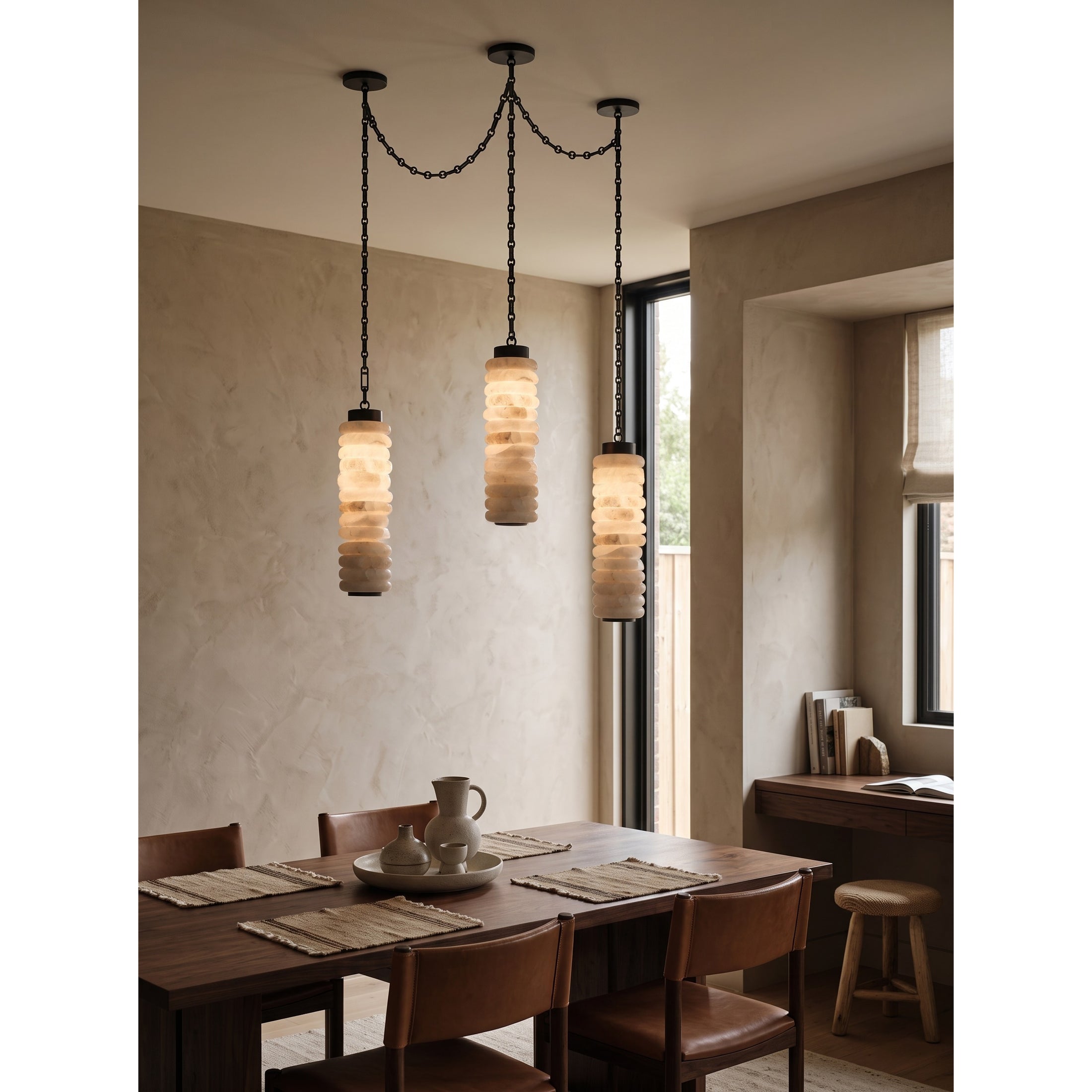 Payson Chain Alabaster Chandelier