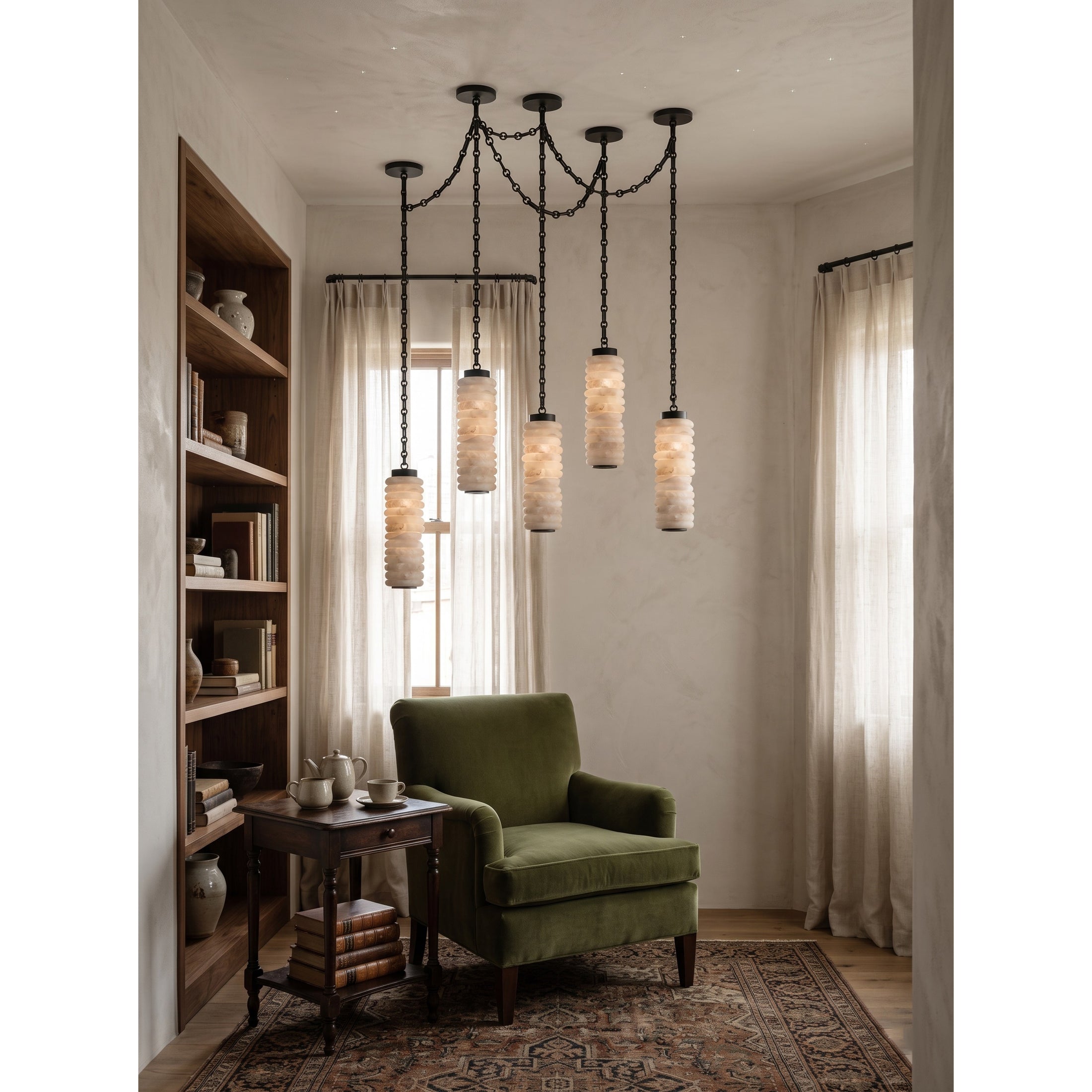 Payson Chain Alabaster Chandelier