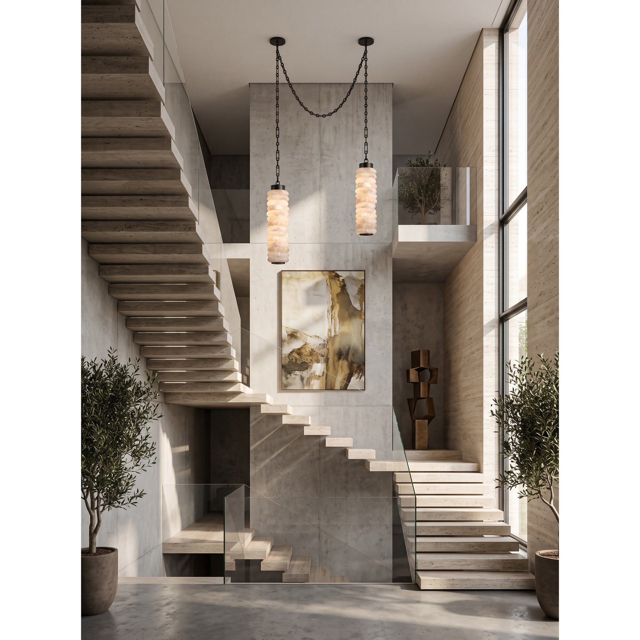 Payson Chain Alabaster Chandelier