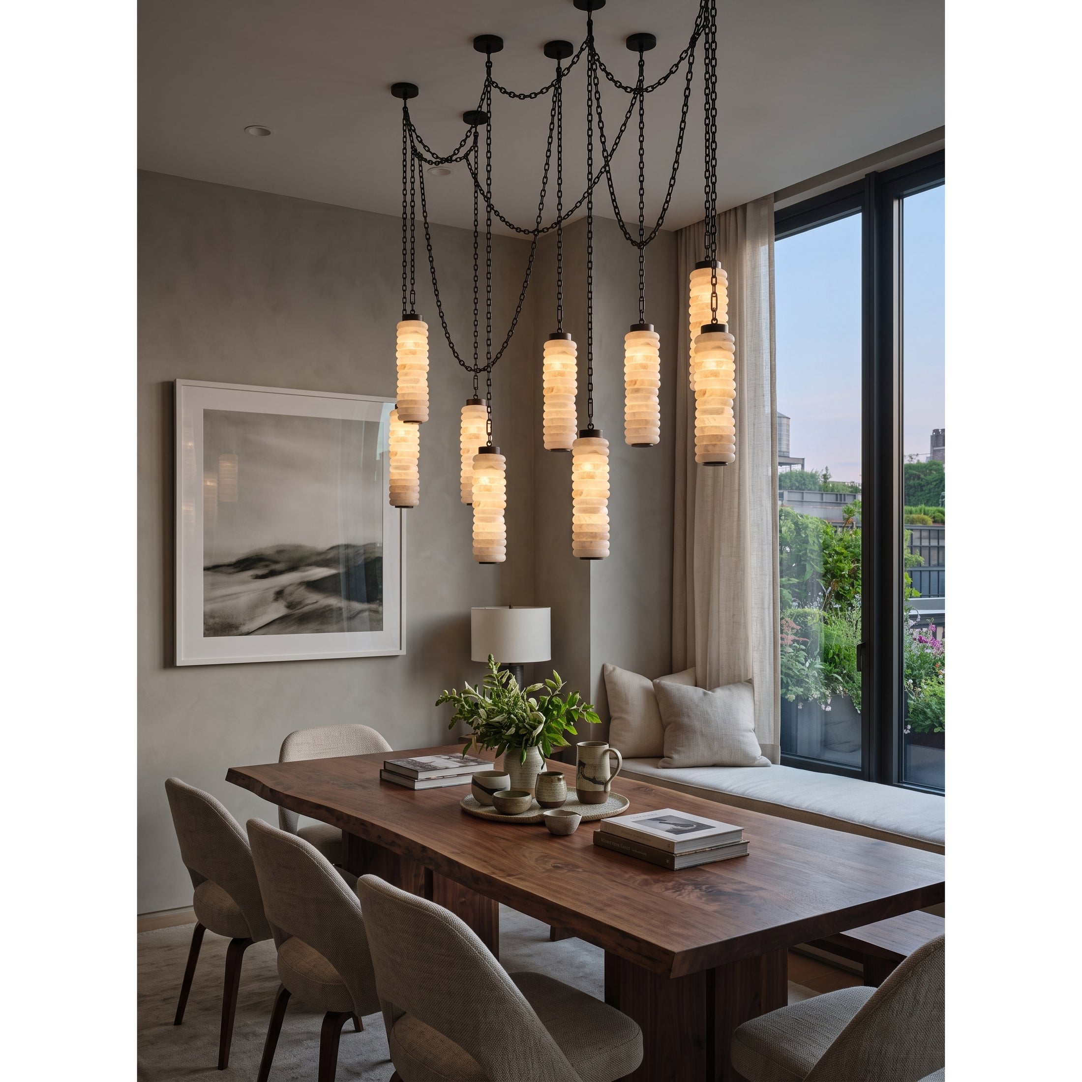 Payson Chain Alabaster Chandelier