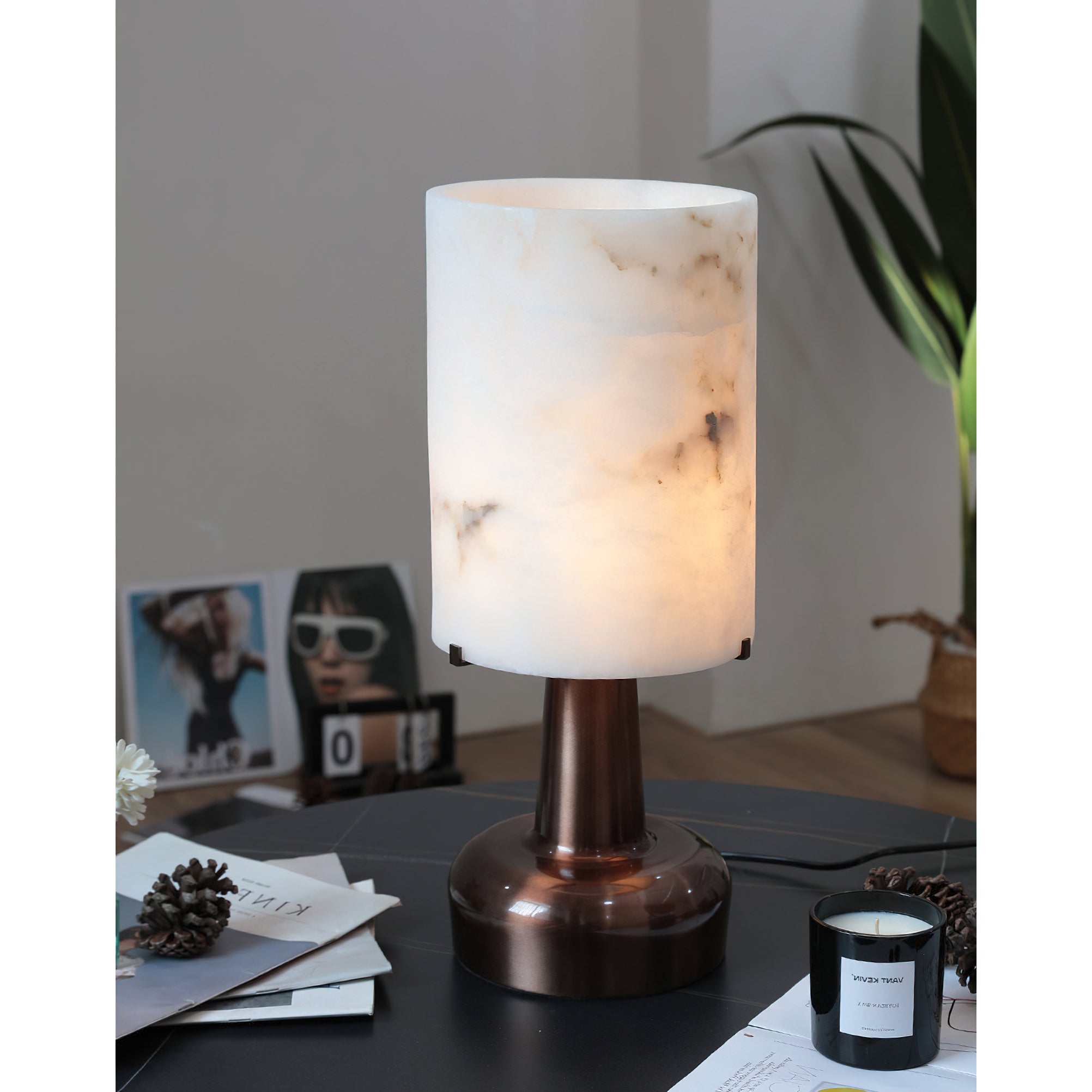 Pear Shaped Alabaster Table Lamp