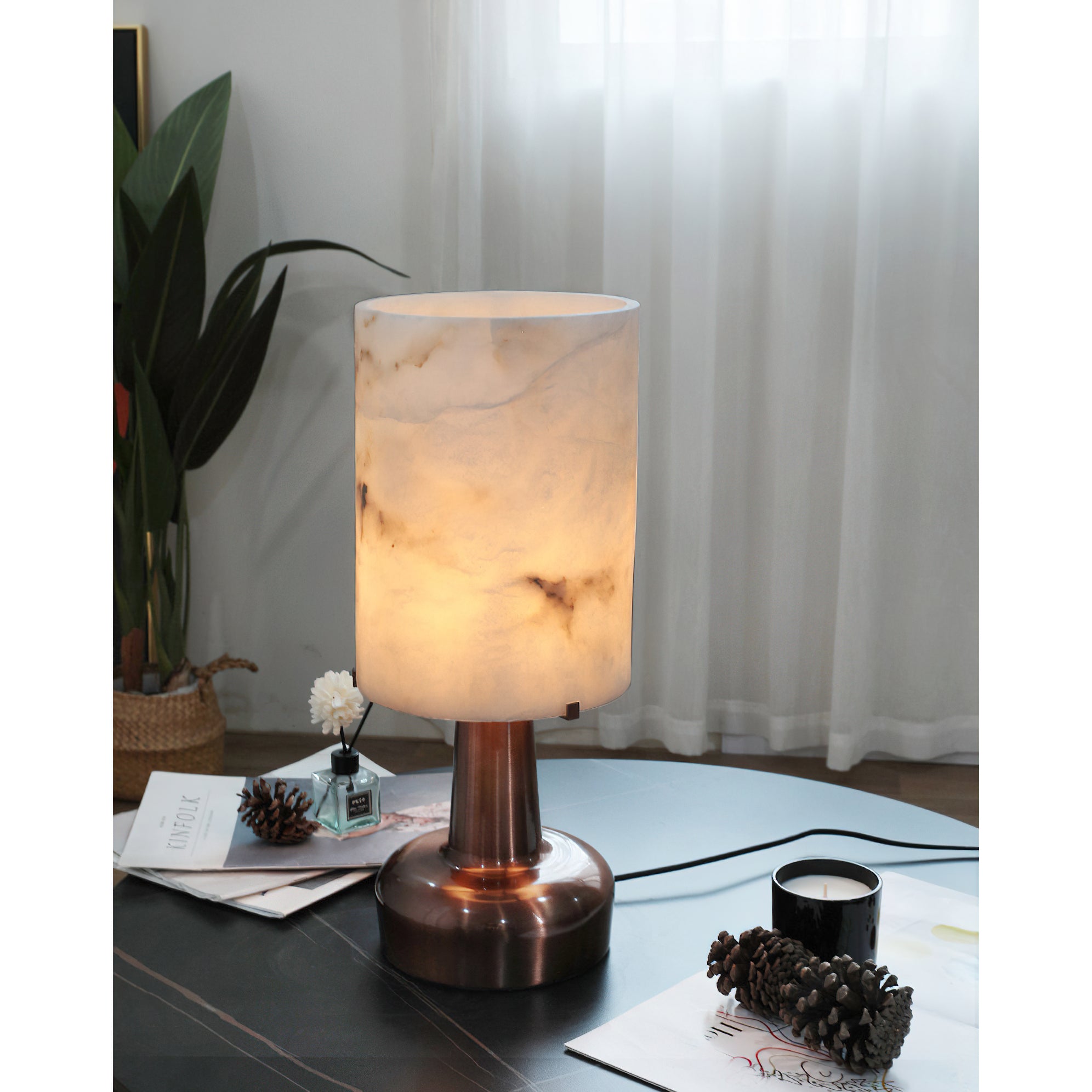 Pear Shaped Alabaster Table Lamp
