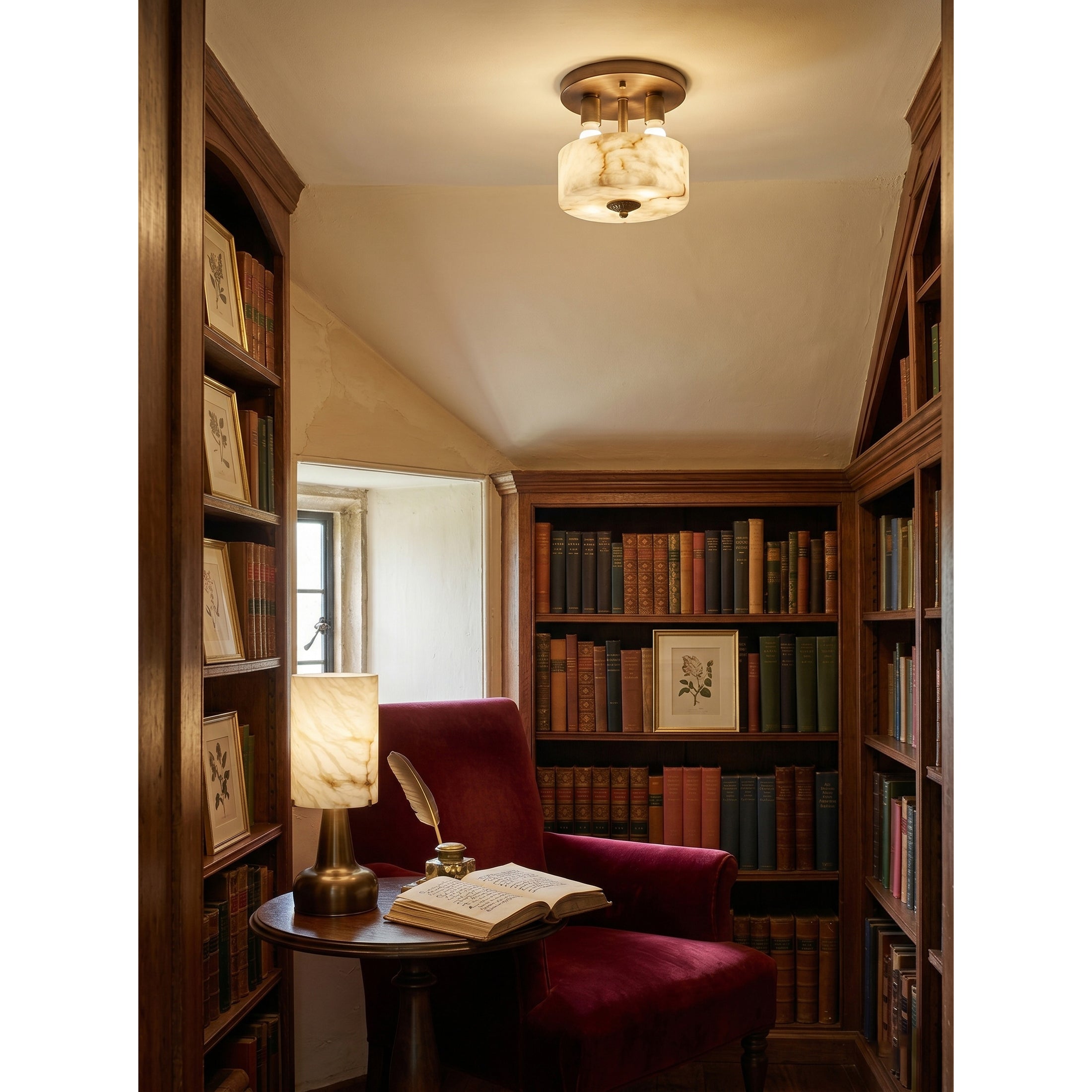 Pear Shaped Alabaster Table Lamp
