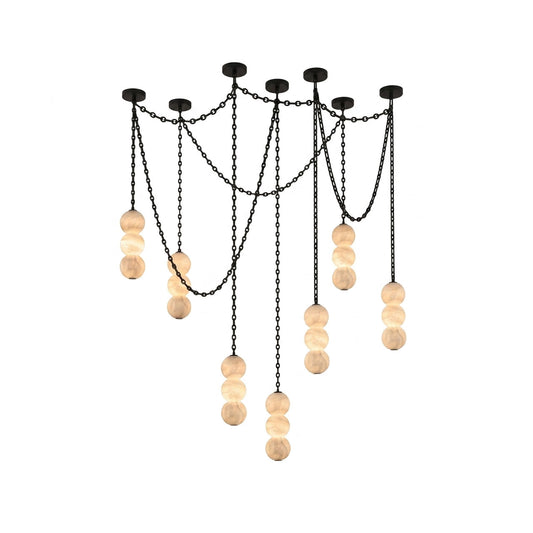 Pearl Chain Alabaster Chandelier