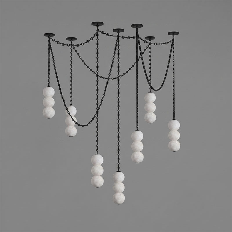 Pearl Chain Alabaster Chandelier