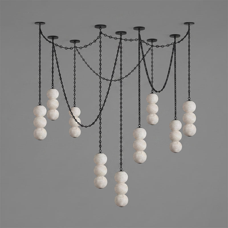 Pearl Chain Alabaster Chandelier