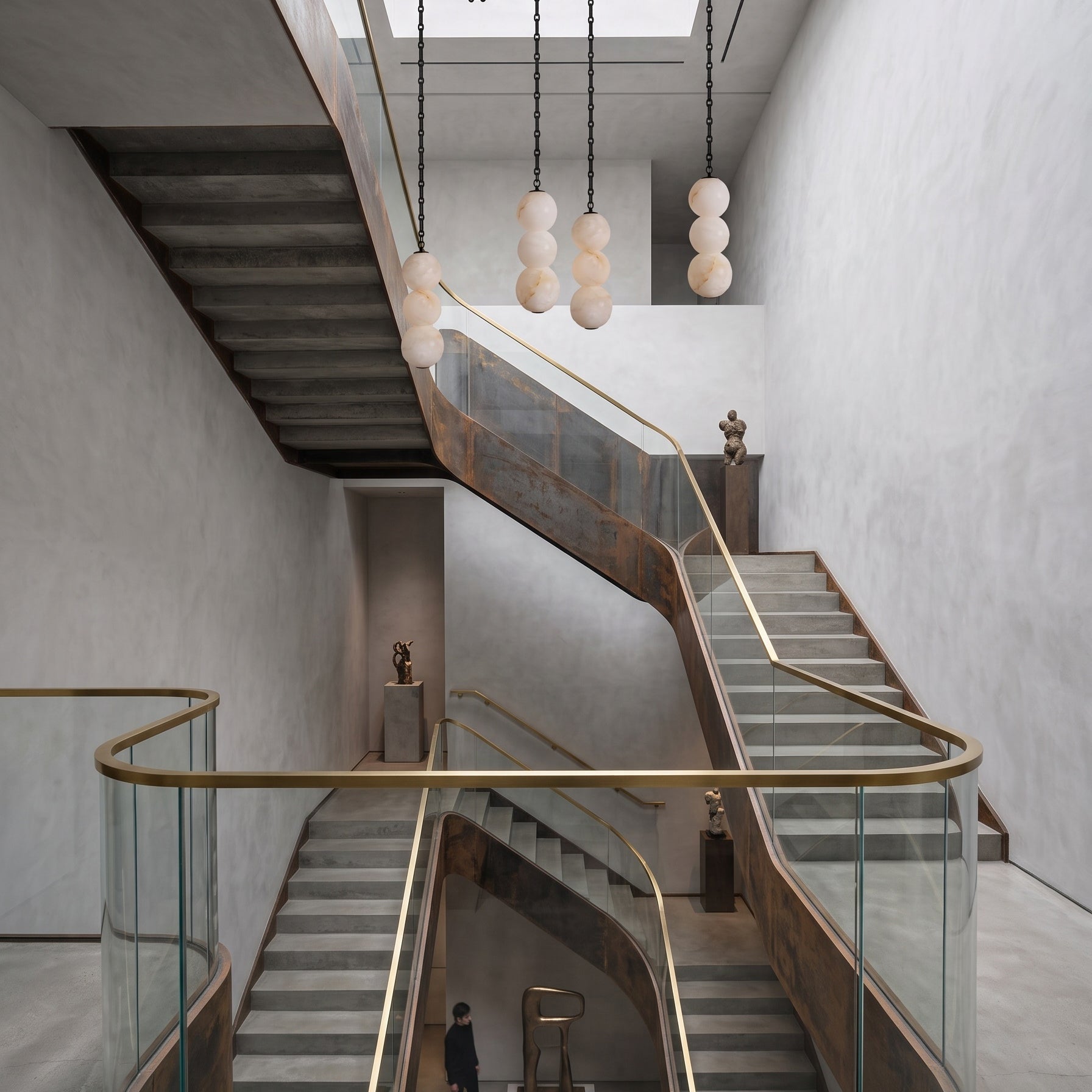 Pearl Chain Alabaster Chandelier